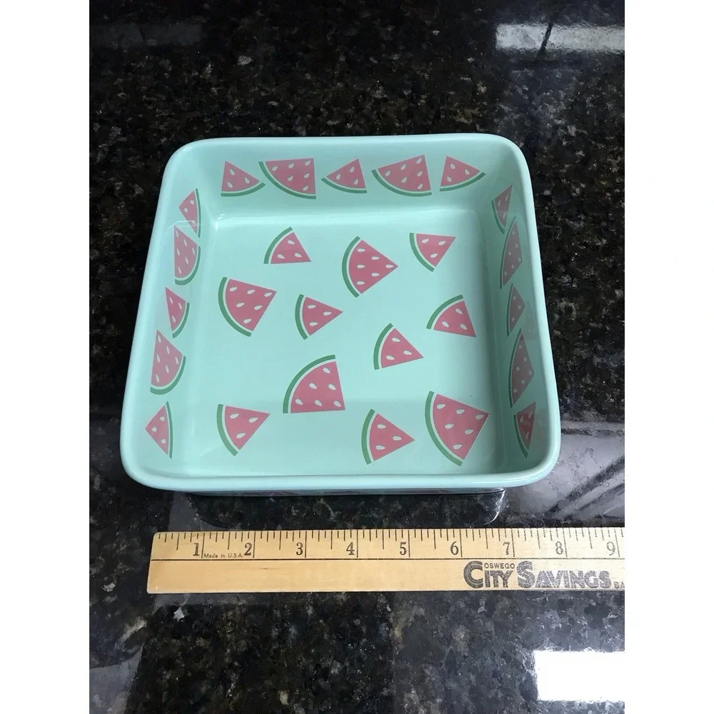 Temptations by‎ Tara Watermelon Bakeware Summer Green Casserole Dish 7'